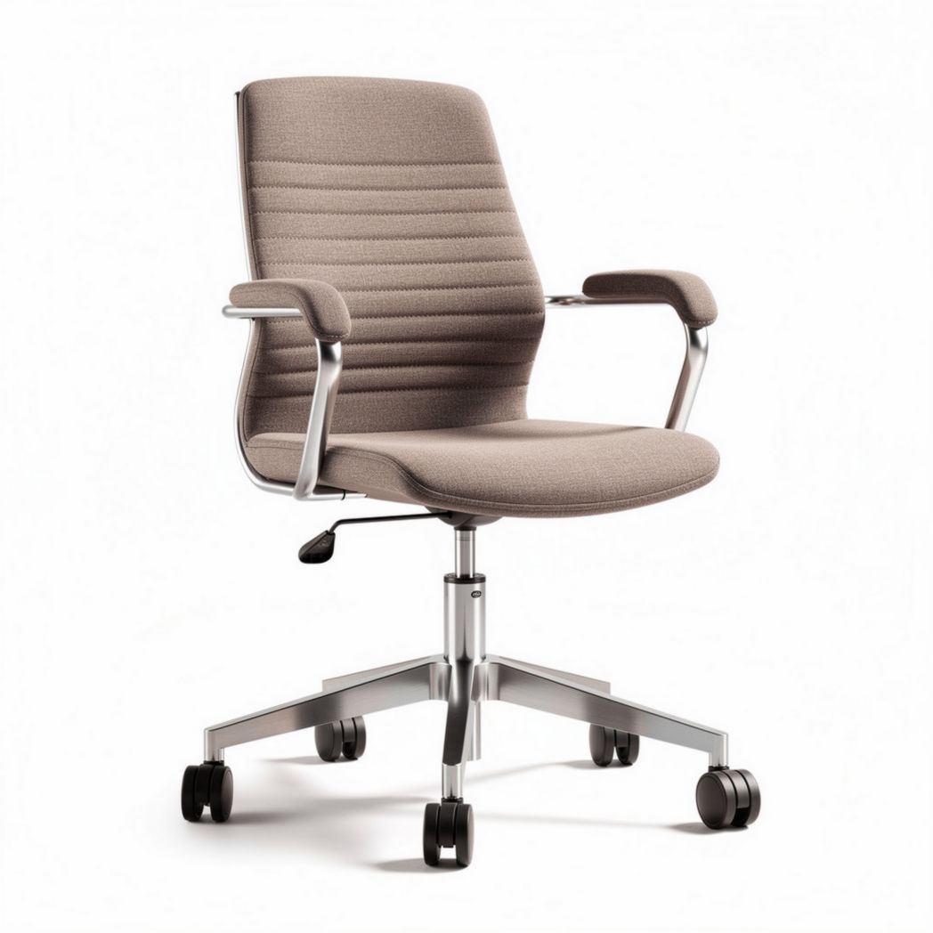 Adjustable office chair with fabric seat in light gray 60 x 60 x 90cm