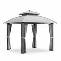 Outdoor metal gazebo with curtains and a durable canopy 300 x 300 x 250cm