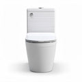 One-piece white toilet with dual flush system and compact design 70 x 35 x 80cm