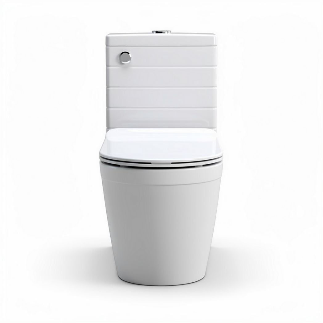 One-piece white toilet with dual flush system and compact design 70 x 35 x 80cm