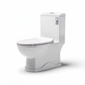 One-piece elongated toilet with water-saving design and easy-clean surface